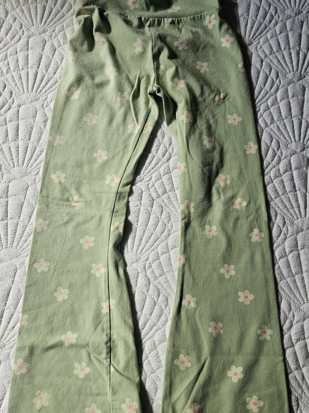 Cat & Jack Light Green Floral Flare Pants